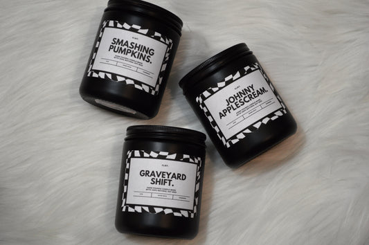 8oz FALL BLACK GLASS CANDLE.
