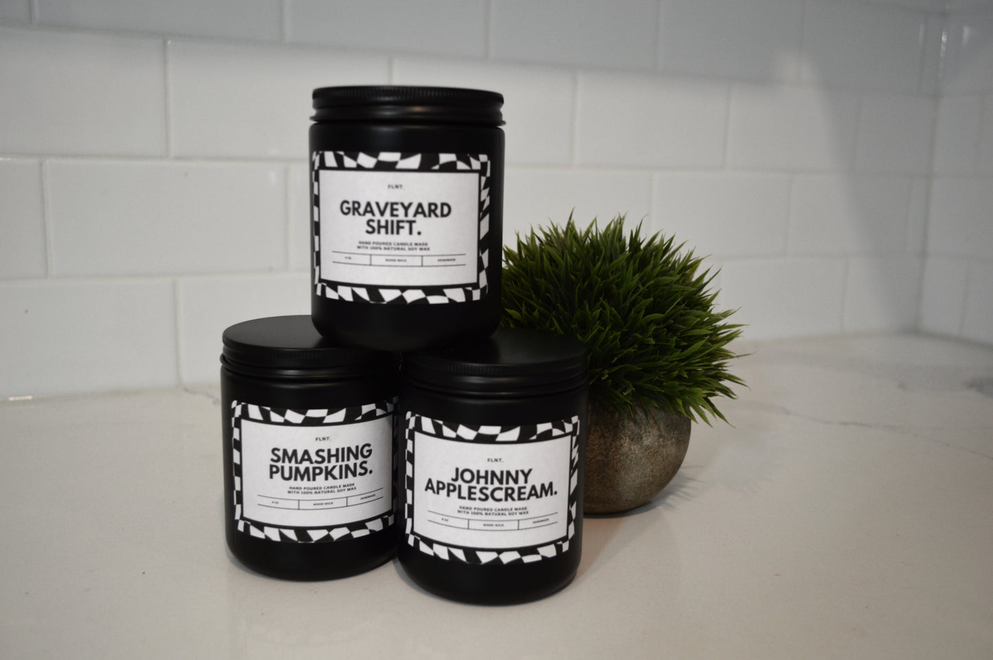 8oz FALL BLACK GLASS CANDLE.